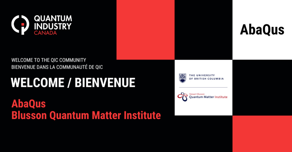 AbaQus and Blusson Quantum Matter Institute join Quantum Industry Canada (QIC)